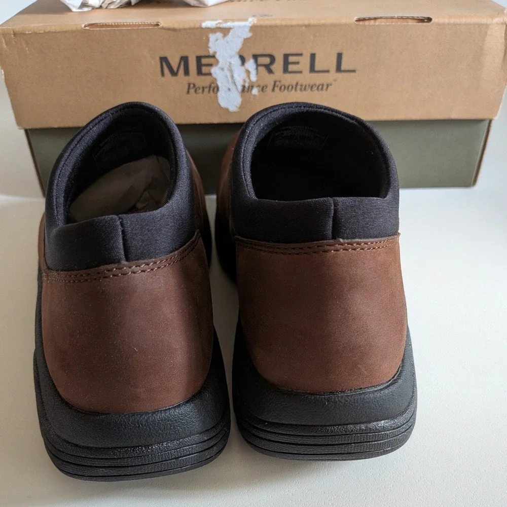 Merrell Primo Moc Brown Leather Slip On Shoes Men's 8 60485 Air Cushion Loafers
